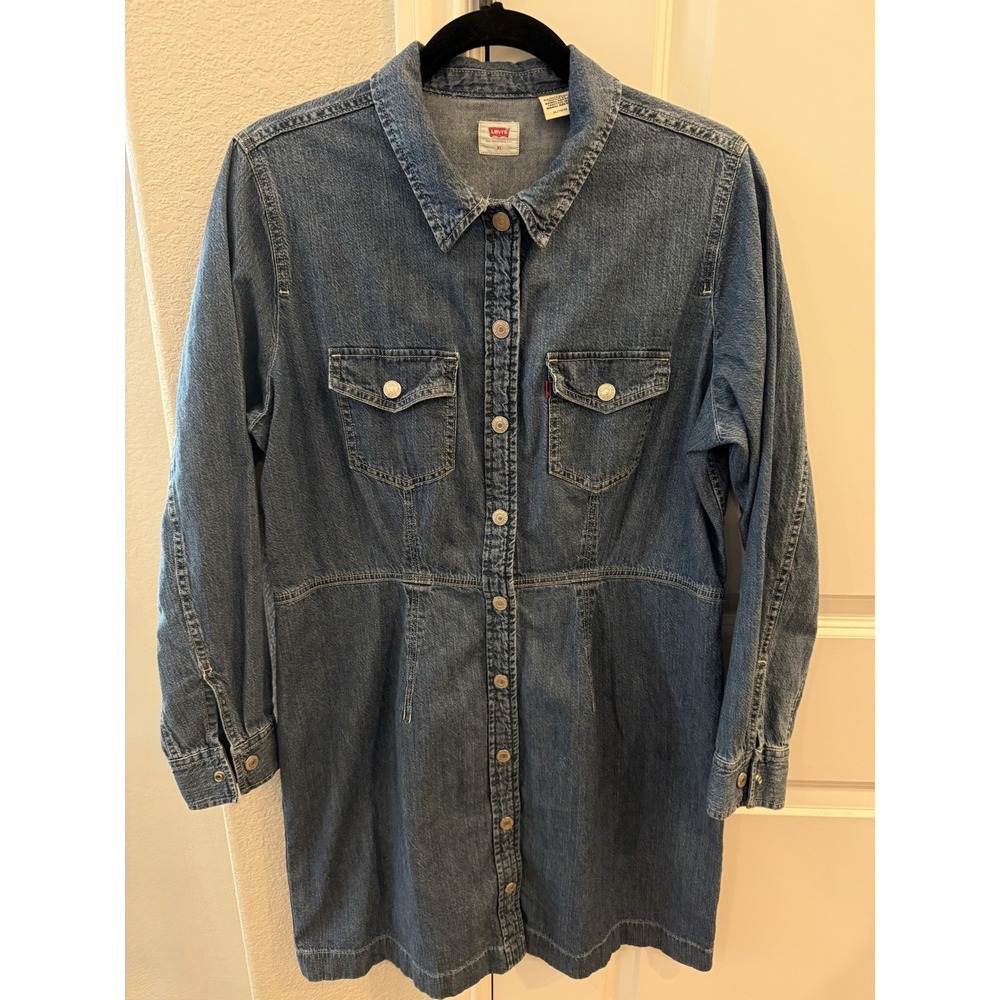 Levi's Ellie Denim Long Sleeve Shirt Dress Sz XL